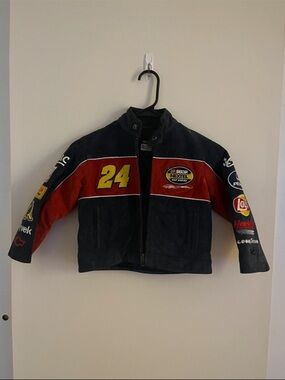 Vintage Wilson’s Leather Kids Leather NASCAR Jacket Size XS Jeff Gordon #24